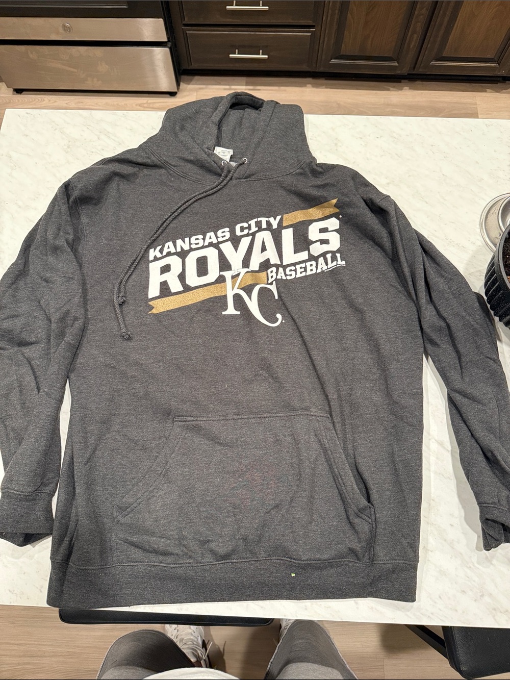 Alstyle Dark Gray Pullover Hoodie with White Logo Accents